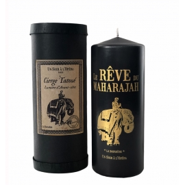 LA BAYADERE - Tattooed pillar candle - Black - 4 units minimum