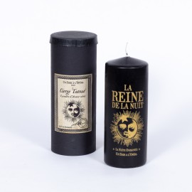 THE MAGIC FLUTE - Tattooed pillar candle - Black - 4 units minimum