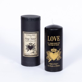 ROMEO & JULIET - Tattooed pillar candle - Black - 4 units minimum