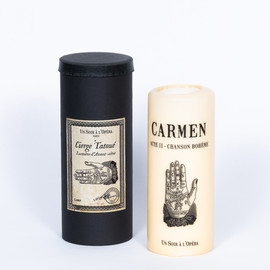 CARMEN - chanson bohème - Tattooed pillar candle Ivory