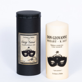 DON GIOVANNI - K 527 -Tattooed pillar candle - Ivory