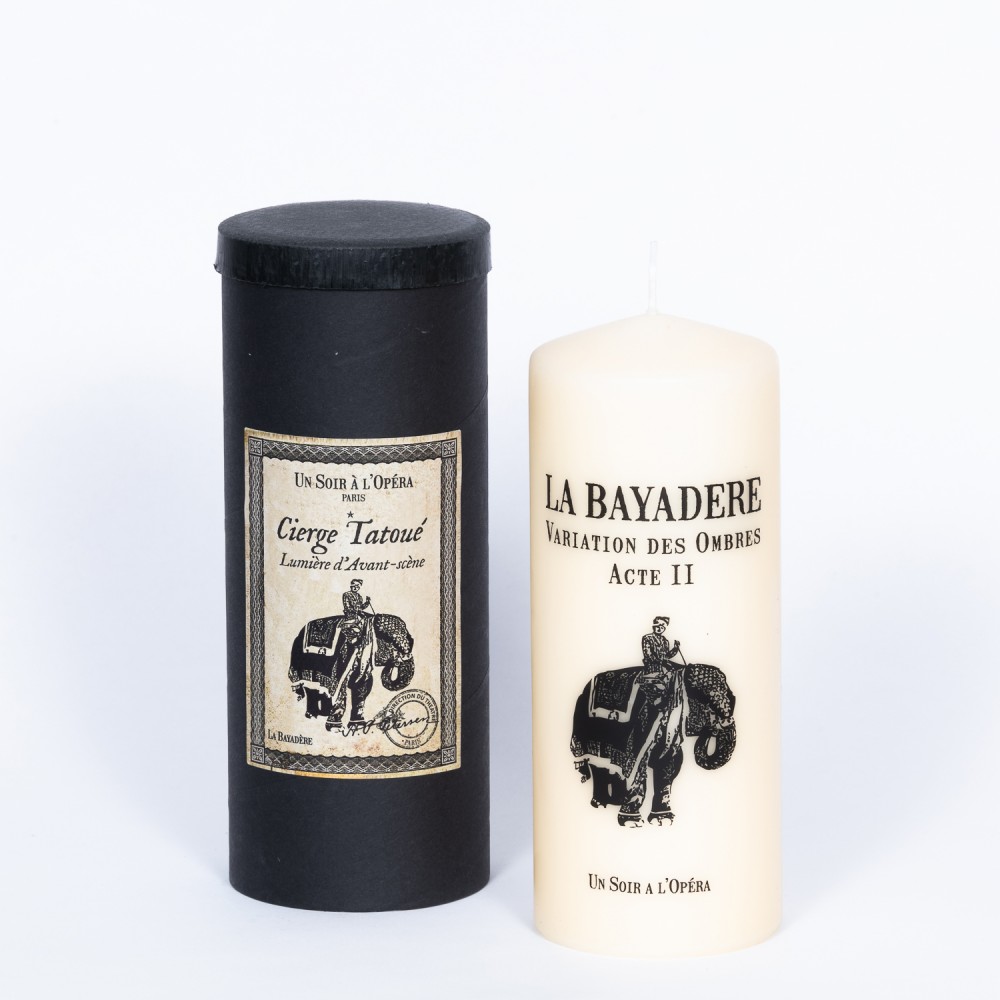 LA BAYADÈRE - Tattooed pillar candle - Ivory