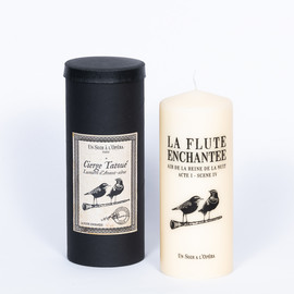 THE MAGIC FLUTE - Tattooed pillar candle - Ivory