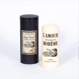CARMEN - enfant de bohème - Tattooed pillar candle Ivory